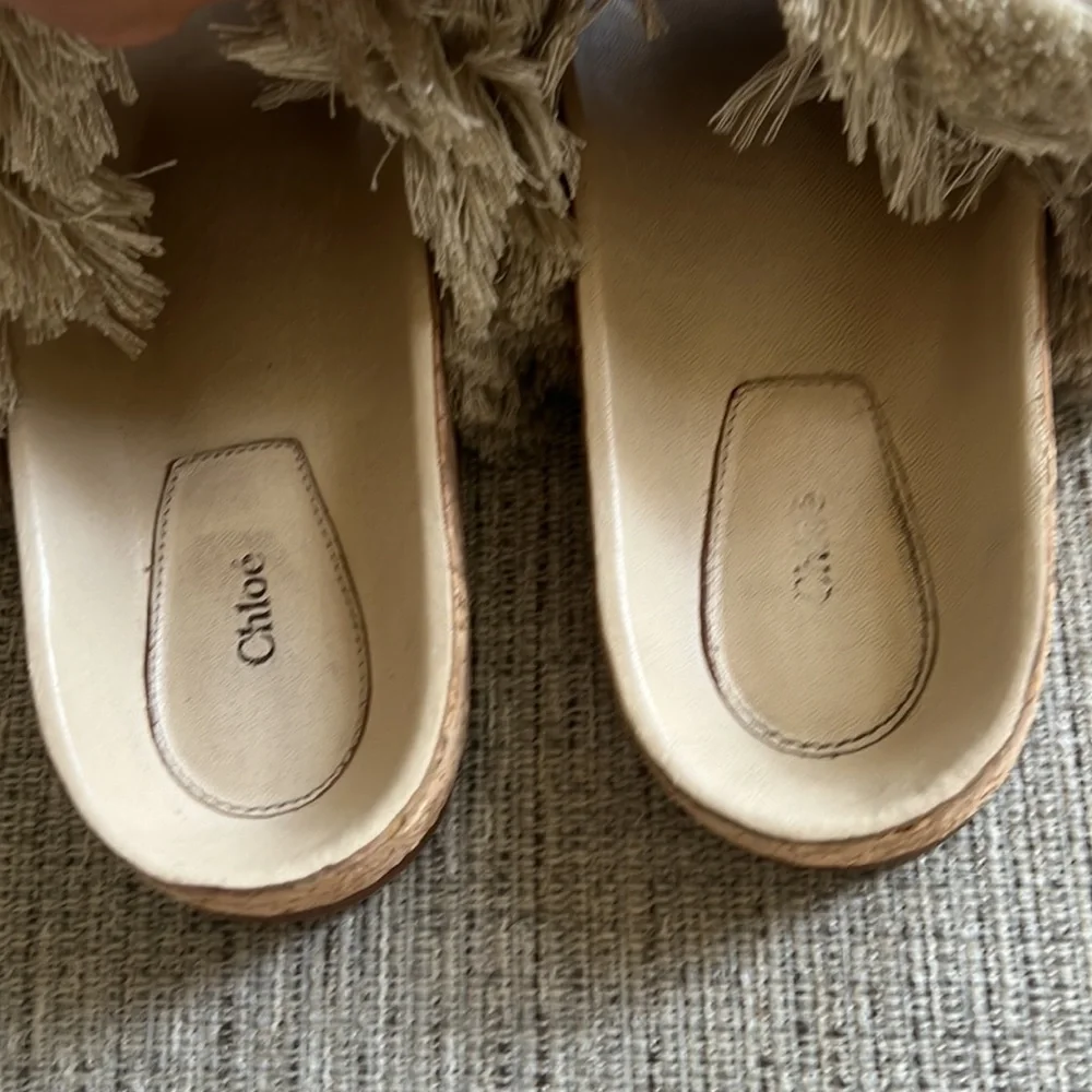 Chloe Nolan boho fringe sandals size 10